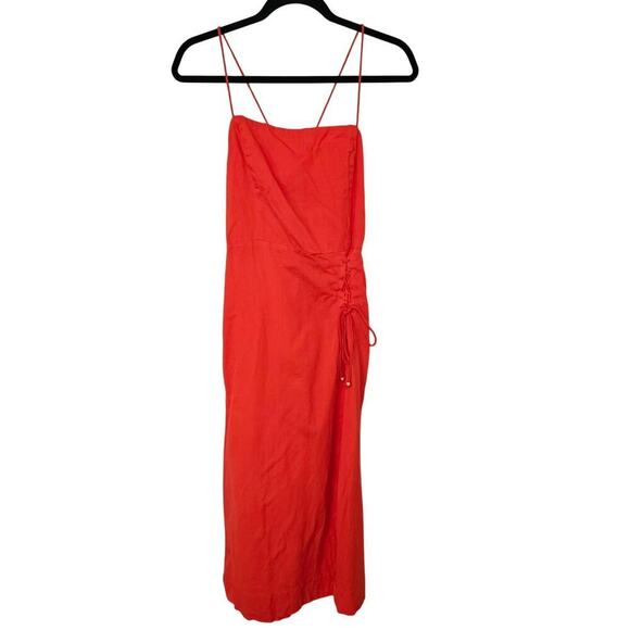 Free People Francesca Midi Orange Dress sz xl - Picture 3 of 7